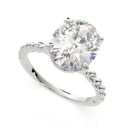 Renata Oval Cut Solitaire Rope Engagement Ring Setting - Nivetta